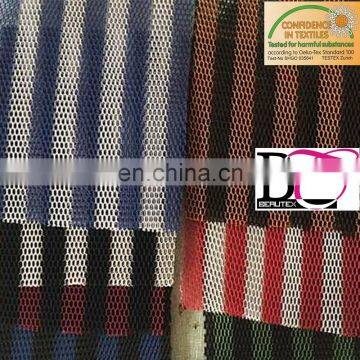 stripe color polyester warp knitted 3D air spacer mesh fabric for motorcycle seat cover