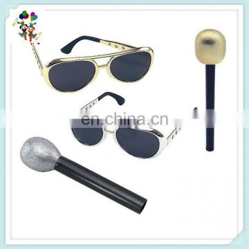 Cheap Plastic Rock King Elvis Silver Gold Fancy Dress Party Sunglasses HPC-0648