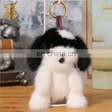 Lovely Plush Dog Key Ring Plush Cartoon Figures Mink Fur Key Chain Wholesale