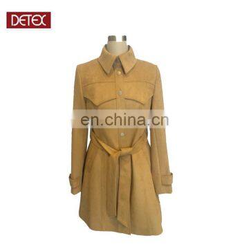 Chinese Manufacturer Women Slim Long Fake Suede Jacket For Sale