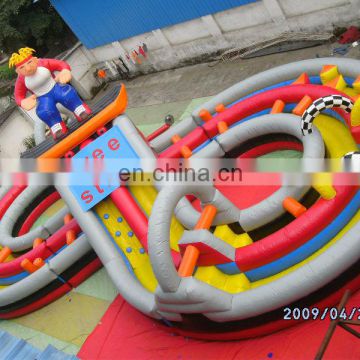 Free Style Inflatable Amusement Rides Park With Obstacle Course