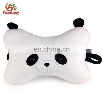 Custom Korean Design Car Seat Travel Neck Support Rest Super Soft Massage Memory Foam Plush Panda Pillow for Adult and Baby