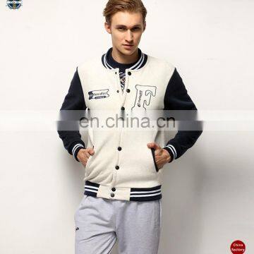 T-MH515 Two Colors Man Button Up Uniform Thick Fleece Baseball Sweatshirt