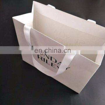 Custom size white color with white ribbon packing bag