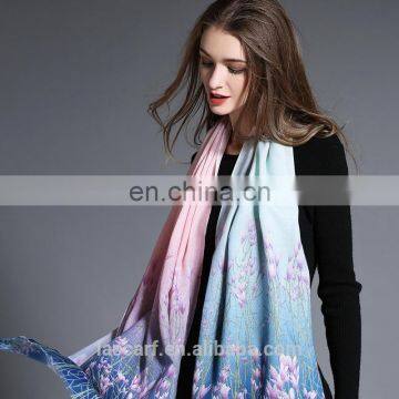 Wool Scarf Lavender Digital Printing photo-4
