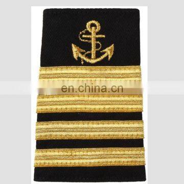 Marine Epaulettes shoulder boards anchor gold 4 bars