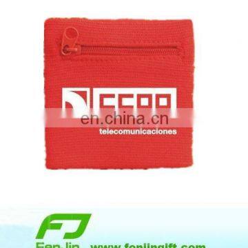 cheap cotton zipper sports wristband