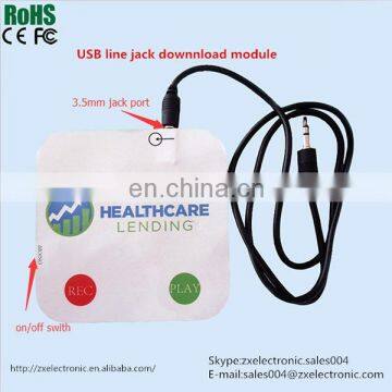 Music Record Card With Mini USB To 3.5mm Jack Cable