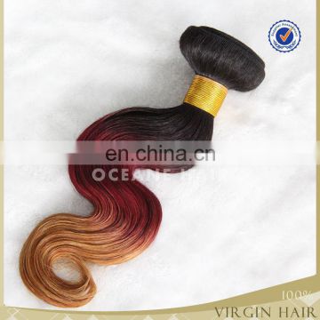 New arrival virgin brazilian 3 tone ombre hair weaves,body wave