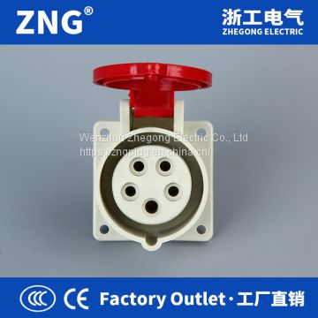 Supply Wall Mounted Industrial Socket 32A5P, 380V 32A 3P+N+PE Industrial Socket Hidden