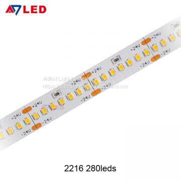 Adled Light wholesale 24vdc 2216 280led single row led light strip waterproof for beauty salon display showcase