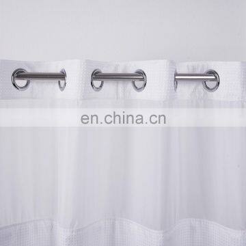 Factory Direct New Custom Hookless Polyester White Shower Curtain for Hotel Shower Curtain Liner photo-3
