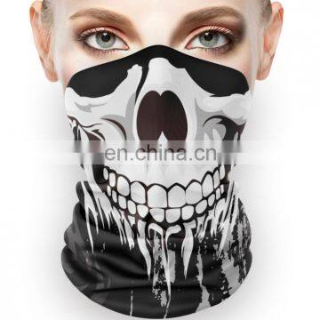 HQP-SY10 HongQiang Skeleton Skull Bandana Halloween Neck Half Face Silk Scarves Multifunctional Mask Shield Riding Hair Scarf photo-2