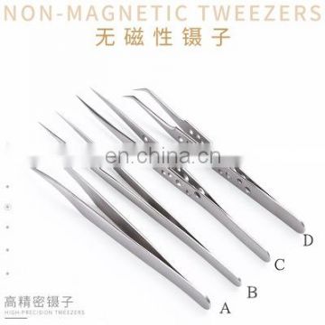 4 Style Nail Art Rhinestones Decorations Tweezers False Eyelashes Picking Tool Hollow Hole Stainless Handle