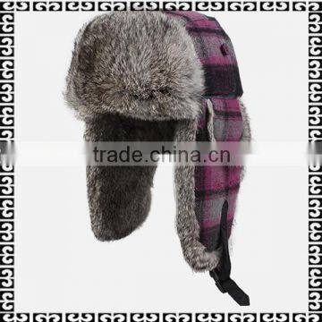 2015 Hot Selling Wholesale Winter Hat Russian /Leifeng style handmade Genuine rabbit fur hat