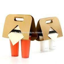 Disposable takeaway coffee cup carrier milk tea cup holder