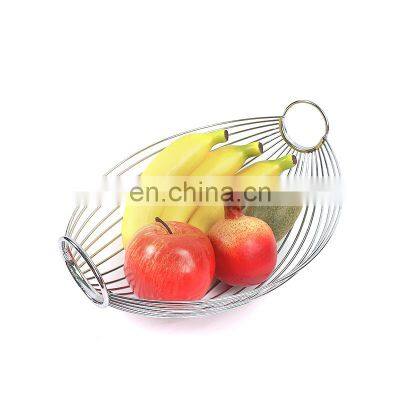 Wholesale Decorative Modern Kitchen Vegetable Stainless Steel Metal Wire Fruit Basket