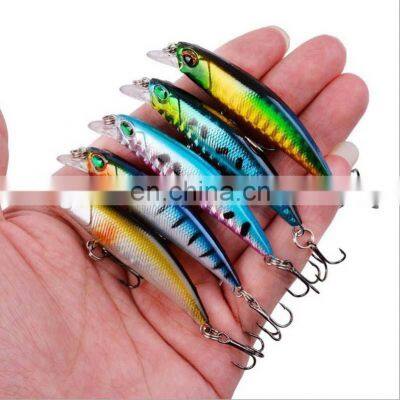 7cm 4g 5 colors 3D Bionic eyes Saltwater Fish Baits with Treble Hooks Suspension Bionic Minnow Bait Fishing