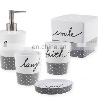 Hot Selling Wave Point Pattern  Ceramic Bathroom Sets