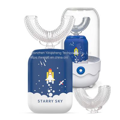 OEM Premium Rechargeable Children U-shape rainbow star toothbrush starToothbrush Kids Automatic Sonic Electric Toothbrush