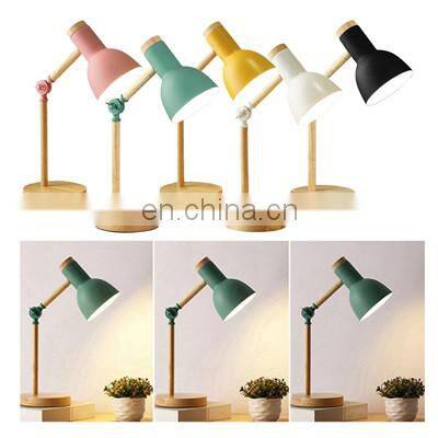 Nordic Macaron Color Wooden Table Lamp Study Bedroom Children Indoor Reading Wooden LED Desk Lights photo-5