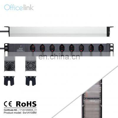 Swiss Rack PDU with Surge protector and Quick installation end cover