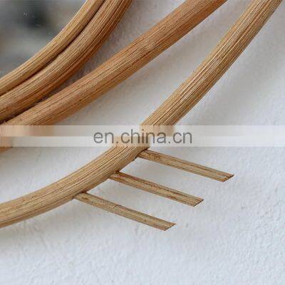 New Design Fish Shaped Frame Woven Rattan Mirror for Wall Decor Handmade Decorative Wicker Vietnam Manufacturer photo-4