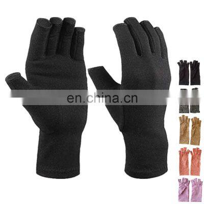 Wholesale Therapeutic Copper Joint Fingerless Pain Relief Hand Wrist Compression Arthritis Gloves