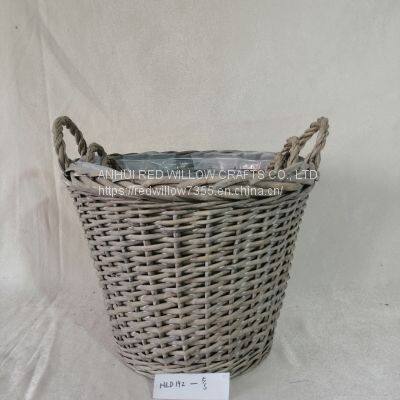 Cheap Willow Wicker Flower/Fruit Basket Grey Colour Wicker Baskets