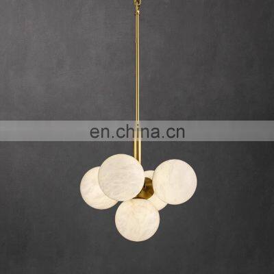 Restaurant Light Luxury Alabaster Ball Modern Led Chandelier for Home photo-4