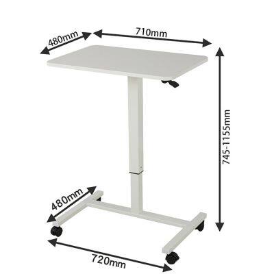 Pneumatic Office Laptop Desk Rolling Adjustable Table Computer Mobile Stand photo-5