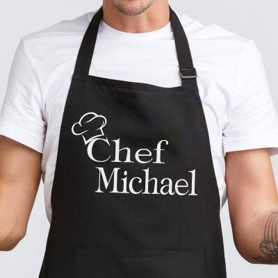 Chef Apron with Custom Name, Personalized Gifts for Men, Gifts for Women, Aprons for Women with Pockets