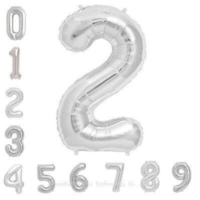 Bulk Order 0-9 Digit Balloons - 40 Inch Metallic Mylar Balloons, Event Planner Balloons for Birthdays