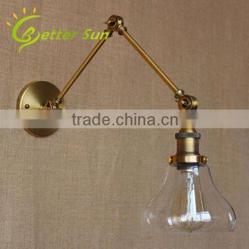 Modern Glass Shade Swing Arm Wall Light and Wall Lamp for Bedroom photo-3
