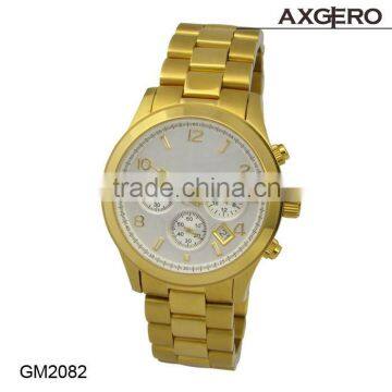 Luxury stainless steel watch, men's cool wrist watch, 3ATM water resistant
