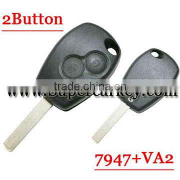 Good quality 2 Button Remote Key With VA2 Blade Round Button for Renault