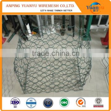 Green PVC coated gabion mesh / gabion box