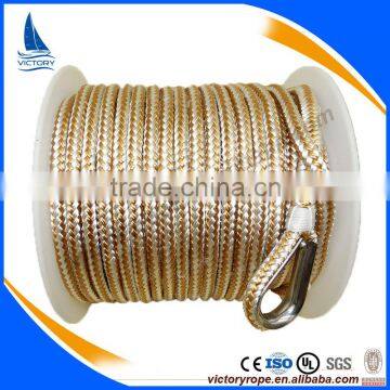 Gold and white nylon marine rope price for boat anchor line