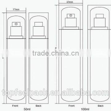 Best Selling China Square Crystal Cosmetic Bottle With Pump