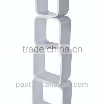 wall decor set4 wall cube shelves white