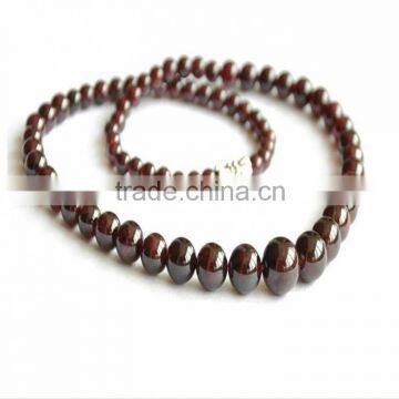 Natural Garnet Round Beads Necklace