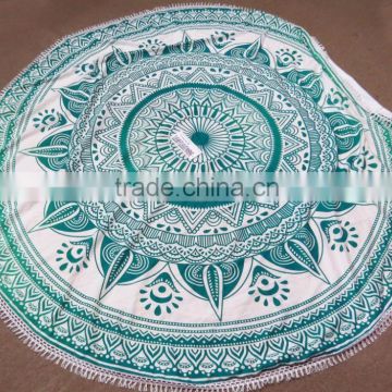 Round Beach Towel Mandala Circle Terry Roundies with fringes