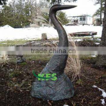 Bronze sculpture of antique heron