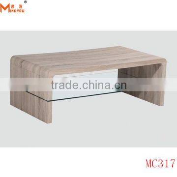 modern MDF coffee table with glass