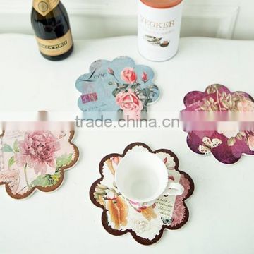 Hot sell Plum shaped ceramic trivet with cork backing