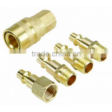 5 Piece Solid Brass Industrial Quick Coupler Set