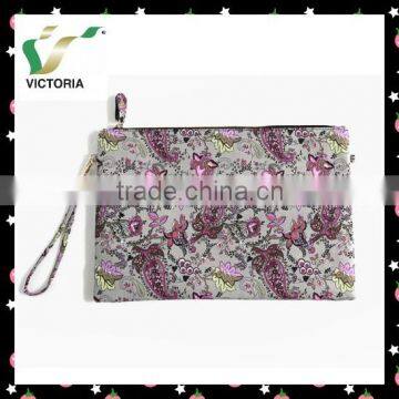 Plain Flower Printed Cotton Clutch Bags