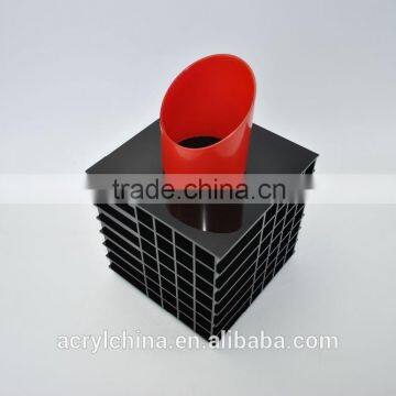Customized Rotating Black Acrylic Lipstick Holder, Many Slots Acrylic Spinning Lipstick Tower photo-2