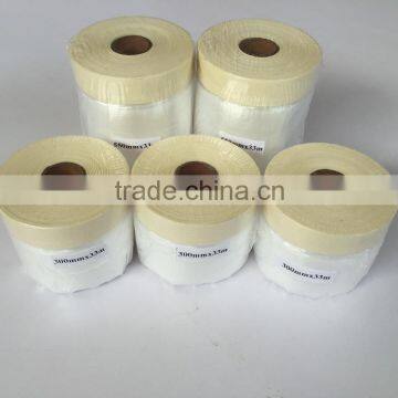 Pre-taped protective film for glasses auto paint masking plastic film