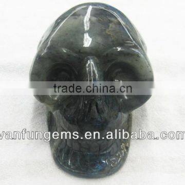 Natural Labradorite Skull Carving Skull